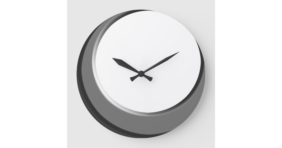 Silver and White Retro Modern Kitchen Wall Clock Zazzle