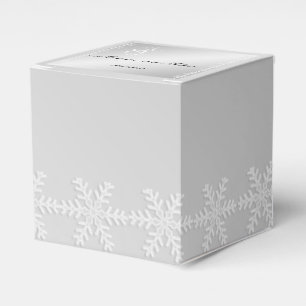 Silver and White Snowflake Winter Favour Box