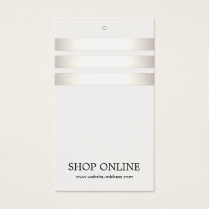 Silver and White Striped Promotional Price Tag