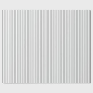 Silver and White Stripes Wrapping Paper
