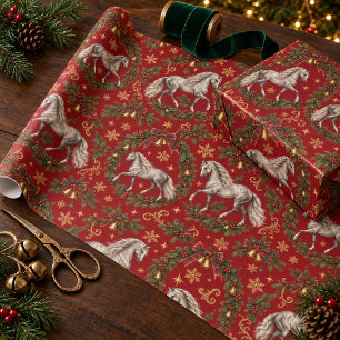Silver Andalusian Cranberry Christmas Wrapping Paper