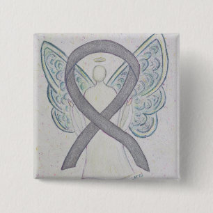 Silver Angel Awareness Ribbon Art Pins