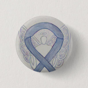 Silver Angel Awareness Ribbon Custom Art Pins