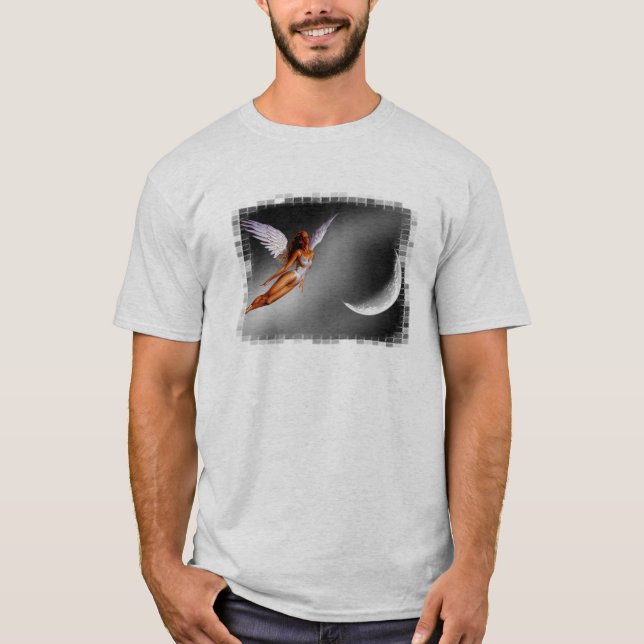 Silver Angel Designed Fantasy T-Shirt (Front)