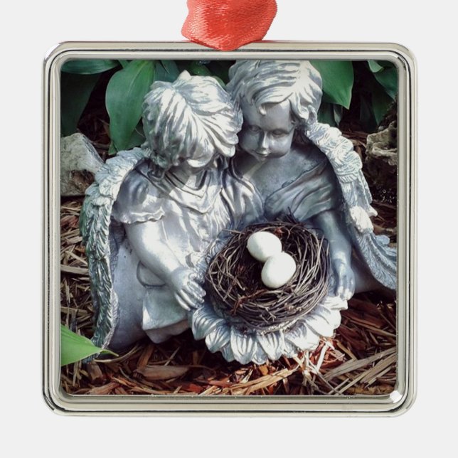 Silver Angels Metal Tree Decoration (Front)