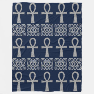 Silver Ankh Fleece Blanket