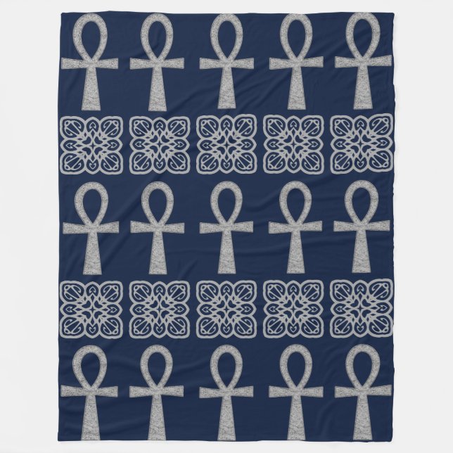 Silver Ankh Fleece Blanket (Front)