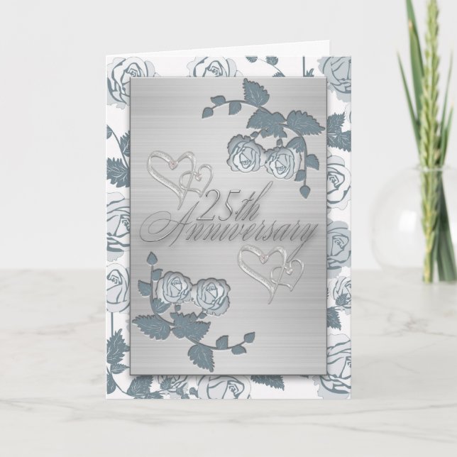Silver Anniversary Card 25th Anniversary Invitatio (Front)