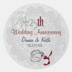 Silver Anniversary Classic Round Sticker