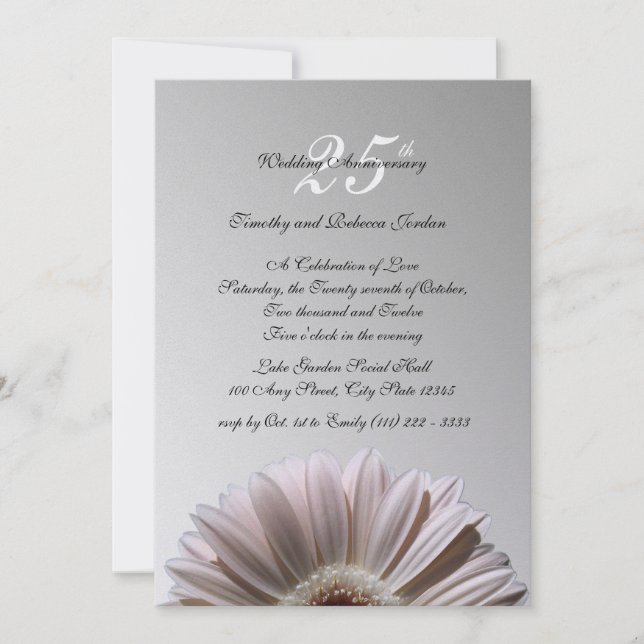 Silver Anniversary Daisy Invitation (Front)