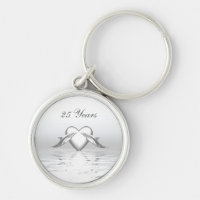 Silver Anniversary Dolphins and Heart