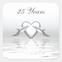 Silver Anniversary Dolphins and Heart