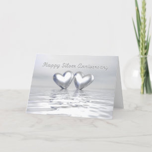 Silver Anniversary Hearts Card