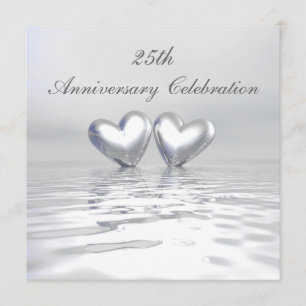 Silver Anniversary Hearts Invitation