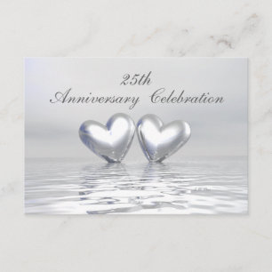 Silver Anniversary Hearts Invitation