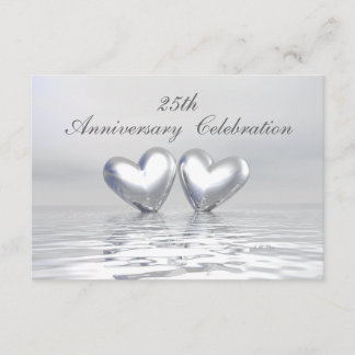 Silver Anniversary Hearts Invitation