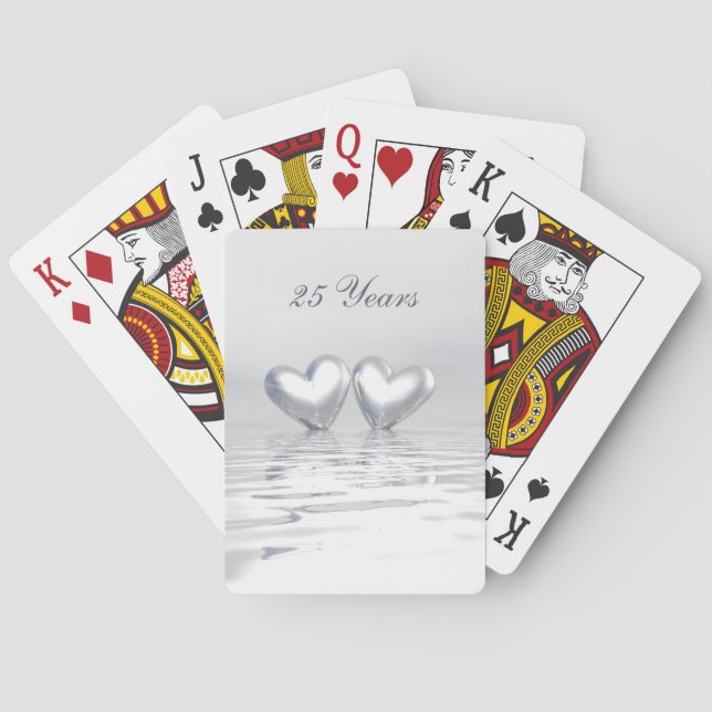 Silver Anniversary Hearts Playing Cards (Back)