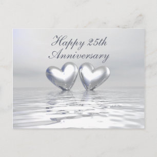 Silver Anniversary Hearts Postcard