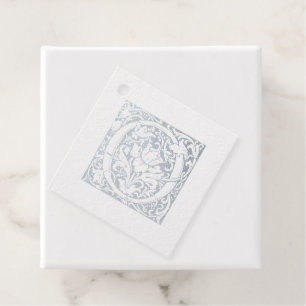 Silver Anniversary Monogram Illuminated Letter O Favour Tags