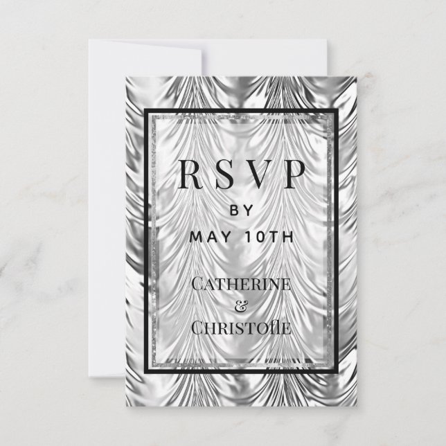 Silver Anniversary Party RSVP Mail Back Card (Front)