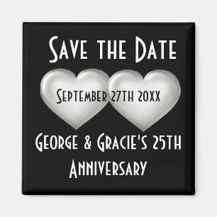 Silver Anniversary Save the Date Magnet