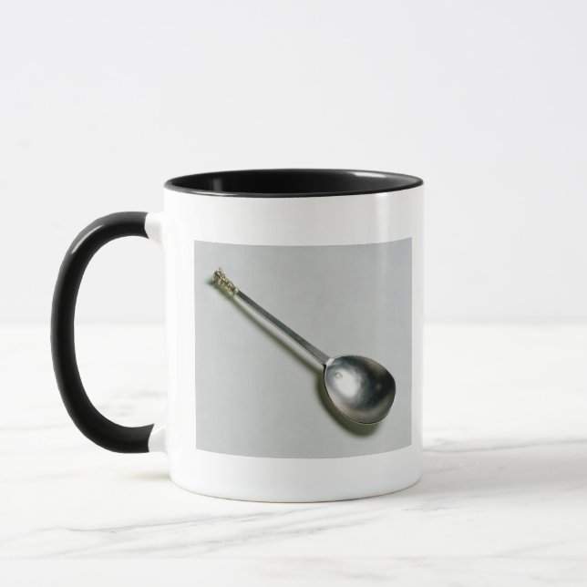 Silver apostle spoon with gold seal top, 1668 mug (Left)