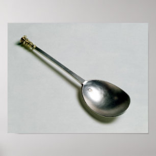 Silver apostle spoon with gold seal top, 1668 poster
