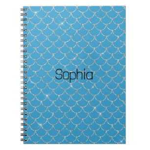 Silver Aqua Mermaid Notebook