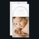 Silver Arch Frame Hanukkah Photo Holiday Card<br><div class="desc">Elegant faux silver arch frame,  Happy Hanukkah Holiday photo card. Features,  single photo on front and two photo template spaces on back of card with white colour backgrounds.</div>