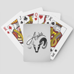 Silver Aries the Ram Zodiac Playing Cards