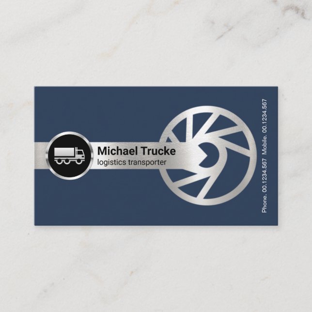Silver Arrowhead Global Tire Rim Truck Transport Business Card (Front)