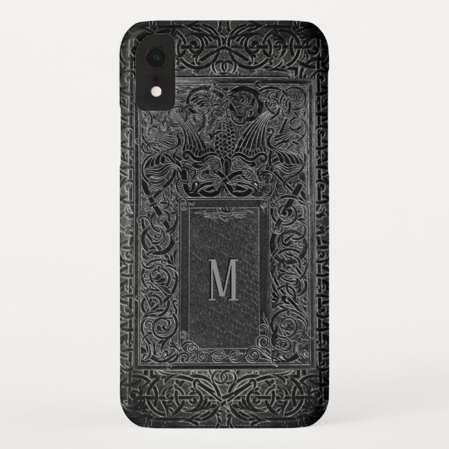 Silver Art Deco Phone Case with your Monogram (Back)