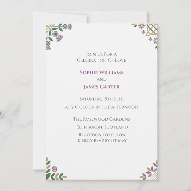 Silver Art Deco Wedding Invitation (Front)