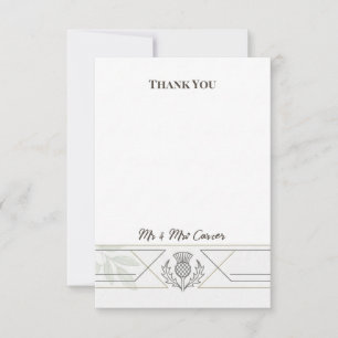 Silver Art Deco Wedding Thank You Card