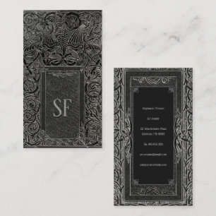 Silver Art Deco with your Monogram Business Card