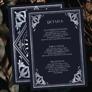 Silver Art Nouveau Tarot Gothic Wedding Details Enclosure Card