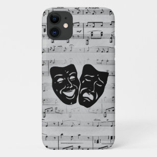 Silver Art Unites Theatre Masks Case-Mate iPhone Case