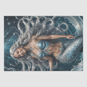 Silver Artic Mermaid Decoupage Paper