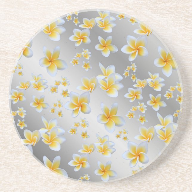 silver,asian, yellow, white, bloom, bright, gold, coaster (Front)