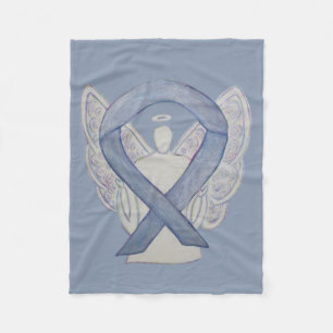 Silver Awareness Ribbon Angel Custom Soft Blanket