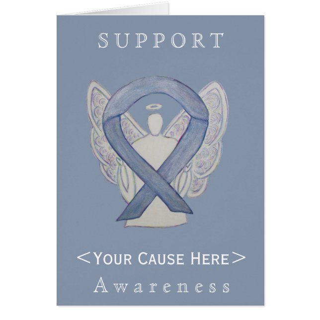 Silver Awareness Ribbon Angel Customised Card (Front)