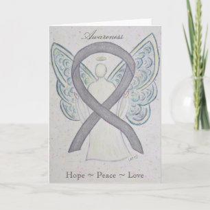 Silver Awareness Ribbon Angel Greeting Card