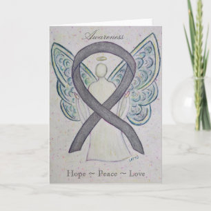 Silver Awareness Ribbon Angel Greeting Card
