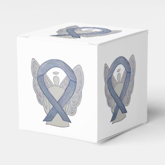 Silver Awareness Ribbon Angel Party Favour Box (Front Side)