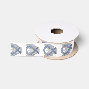 Silver Awareness Ribbon Angels Custom Design Satin Ribbon