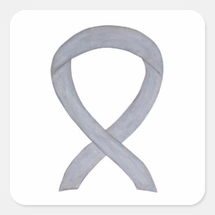 Silver Awareness Ribbon Custom Decal Stickers