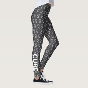 Silver Awareness Ribbon Hope & Cure Art Leggings