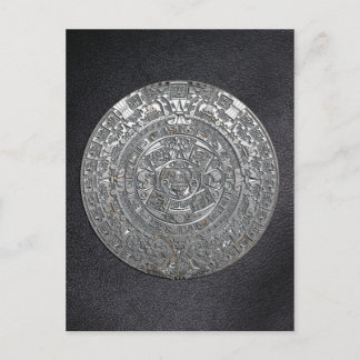 Silver Aztec Calendar Postcard