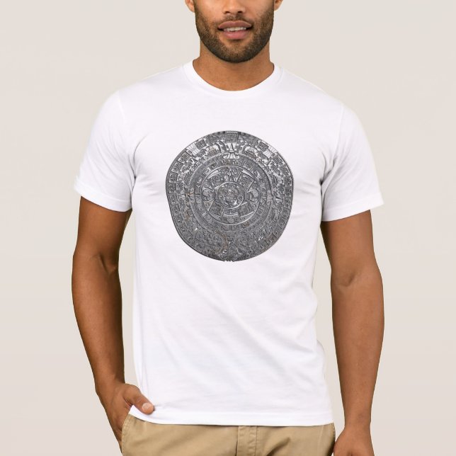 Silver Aztec Calendar T-Shirt (Front)