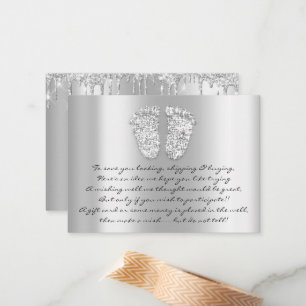 Silver Baby Shower  Girl Boy Gift Card 